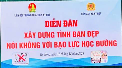 LIÊN ĐỘI TRƯỜNG TH&THCS KỲ HOA Tổ chức diễn đàn “ Xây dựng tình bạn đẹp - Nói không với bạo lực học đường”